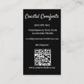 Airbnb House Mietbild QR Code Modernes Schwarz Visitenkarte (Rückseite)