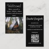 Airbnb House Mietbild QR Code Modernes Schwarz Visitenkarte (Vorne/Hinten)