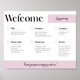 Airbnb Rental Vacacation House Welcome Wall Poster