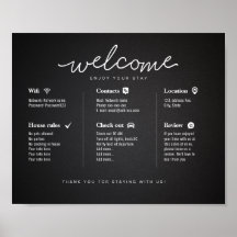 Airbnb Rental Vacacation House Welcome Wall Poster