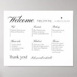 Airbnb Rental Vacacation House Welcome Wall Sign Poster