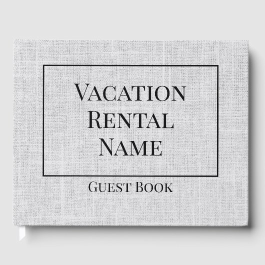 Airbnb Vacation Rental Gray Woven Minimalistisch Gästebuch (Vorderseite)