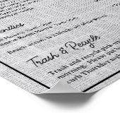 Airbnb Vacation Rental Guest Information Sign Poster (Ecke)