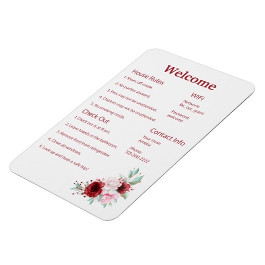 Airbnb Vrbo Welcome Sign Template Guide Magnet (Linke Seite)