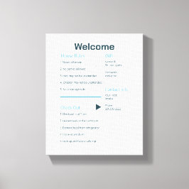 Airbnb Vrbo Welcome Sign Template Rental Guide Leinwanddruck