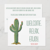 Airbnb Welcome Basket Card Personalized Cactus Einladungspostkarte (Vorne/Hinten)