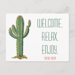 Airbnb Welcome Basket Card Personalized Cactus Einladungspostkarte