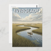 Airboat Alligator Everglades National Park Florida Postkarte (Vorne/Hinten)