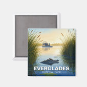 Airboat Alligator Everglades Nationalpark Florida Magnet (Vorderseite/Rückseite)
