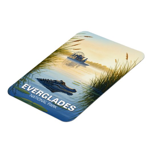 Airboat Alligator Everglades Nationalpark Florida Magnet (Linke Seite)