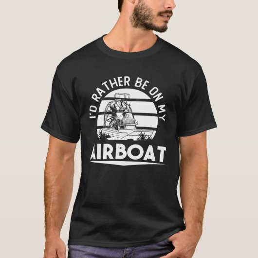 Airboat Fanboat Rc Hydroplane Racing Swamp Boat Ri T-Shirt (Vorderseite)
