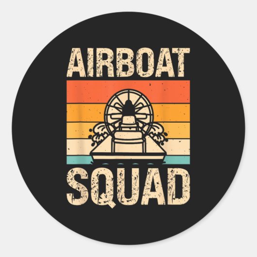 Airboat Squad Sumpfboot _2 Runder Aufkleber (Vorderseite)