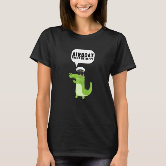 Airboat Swamp Hydroplane Fanboat Airboothover T-Shirt (Vorderseite)