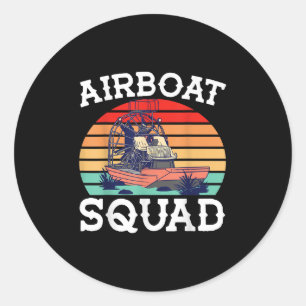 Airboat-Team Sumpfboot Runder Aufkleber