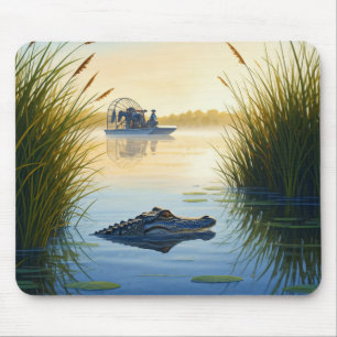 Airboat und Alligator Everglades National Park Mousepad
