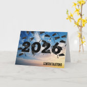 Airborne 2026 Black Graduation Hats Karte (Gelbe Blume)