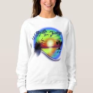 Airbrush Beach-Szene #02 personalisierter T - Shir Sweatshirt