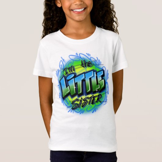 Airbrush Ich bin der kleine Schwesterdesign-T - Sh T-Shirt (Vorderseite)