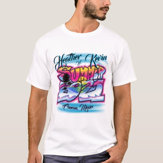 Airbrush Sommerurlaub T - Shirt (Vorderseite)