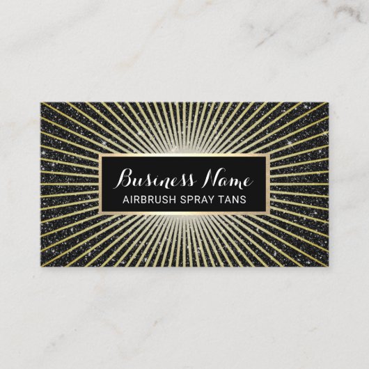 Airbrush Spray Tans Moderner Schwarzer Glitzer Visitenkarte (Vorderseite)