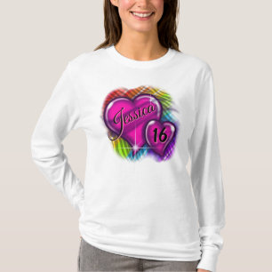 Airbrush Sweet 16 personalisierter T - Shirt