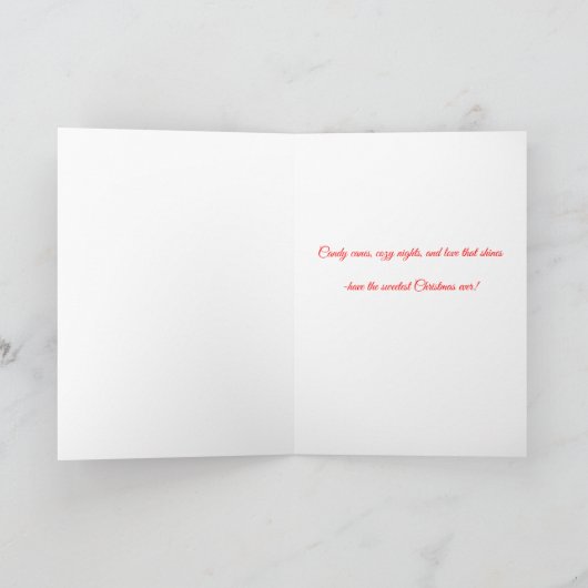 Airbrushed Candy Cane Heart Christmas Card Karte (Innenseite)