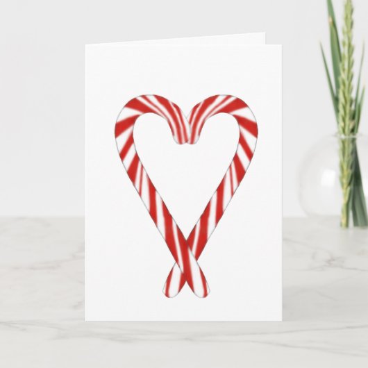 Airbrushed Candy Cane Heart Christmas Card  Karte (Vorderseite)