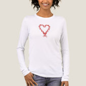 Airbrushed Candy Cane Heart Long Sleeve Tee (Vorderseite)