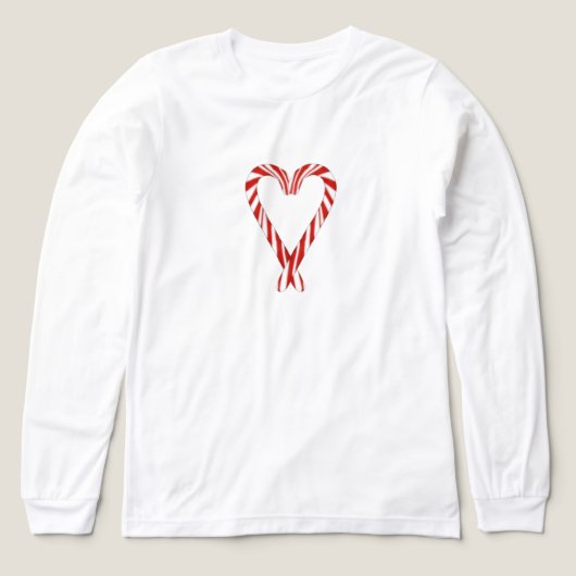 Airbrushed Candy Cane Heart Long Sleeve Tee (Design Vorderseite)