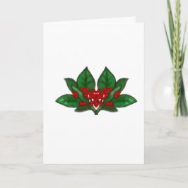Airbrushed Holly Sprigs Christmas Card Karte