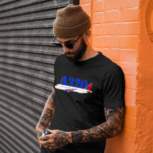 Airbus a320 Aquarellzeichnung T-Shirt