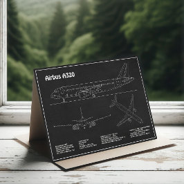 Airbus A320 - Flugzeugkonzept Zeichnend Pläne PD Dankeskarte