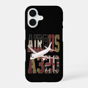 Airbus A320-Jetliner. Vintage-Europafahnen iPhone 16 Hülle