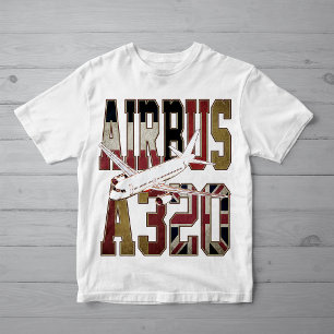 Airbus A320-Jetliner. Vintage-europäische Flaggen T-Shirt