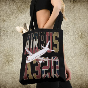 Airbus A320 Jetliner. Vintage europäische Flaggen Tasche