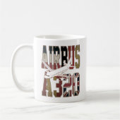 Airbus a320 Jetliner. Vintage European Flags Kaffeetasse (Links)
