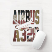 Airbus a320 Jetliner. Vintage European Flags Mousepad (Mit Mouse)