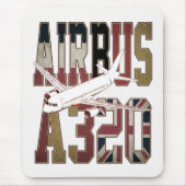 Airbus a320 Jetliner. Vintage European Flags Mousepad (Vorne)