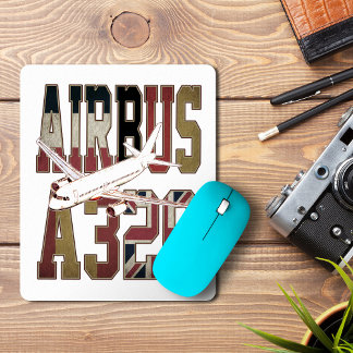 Airbus a320 Jetliner. Vintage European Flags Mousepad