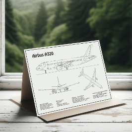 Airbus A320 - Pläne für Zeichnend Flugzeugkonzepte Dankeskarte