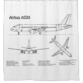Airbus A320 - Pläne für Zeichnend Flugzeugkonzepte Duschvorhang (Vorderseite)