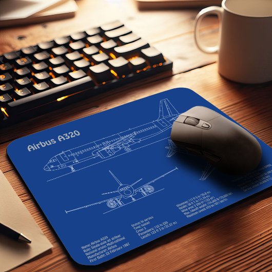 Airbus A320 - Pläne für Zeichnend Flugzeugkonzepte Mousepad