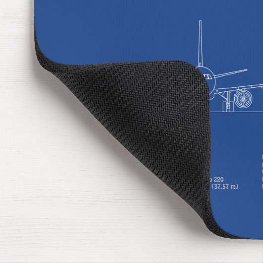 Airbus A320 - Pläne für Zeichnend Flugzeugkonzepte Mousepad (Ecke)
