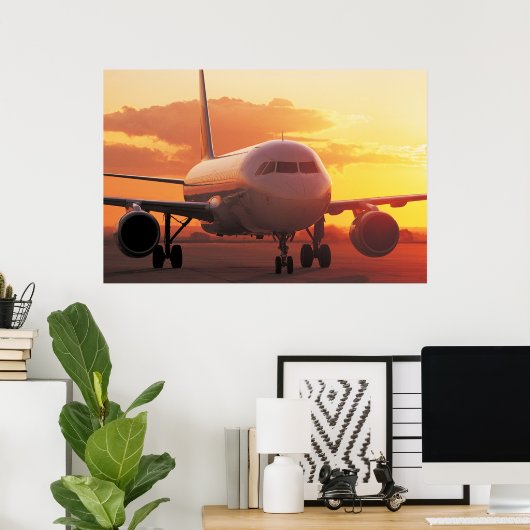 Airbus A320 - Unterstützung für Sunset Poster (Heimbüro)