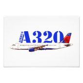 Airbus A320 zeichnend Aquarellfarbe Fotodruck (Vorne)