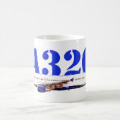 Airbus A320 zeichnend Aquarellfarbe Kaffeetasse (Mittel)