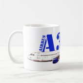 Airbus A320 zeichnend Aquarellfarbe Kaffeetasse (Links)