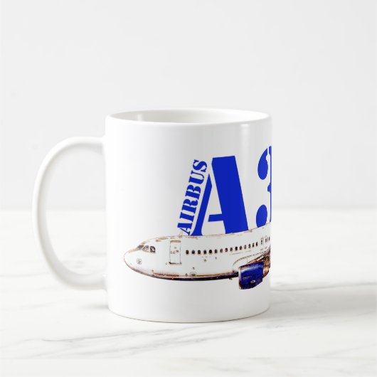 Airbus A320 zeichnend Aquarellfarbe Kaffeetasse (Links)