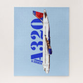 Airbus A320 zeichnend Aquarellfarbe Puzzle (Vertikal)