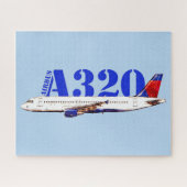 Airbus A320 zeichnend Aquarellfarbe Puzzle (Horizontal)